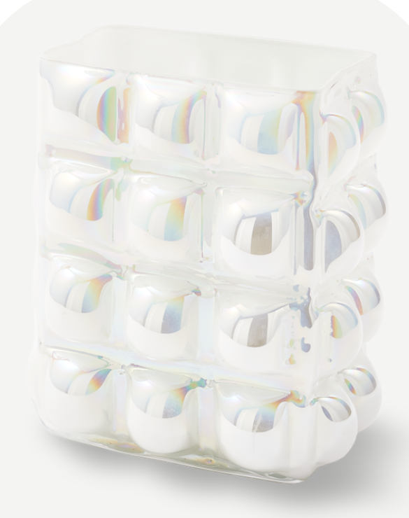 Pols Potten — Bubble vaas, wit L, glas