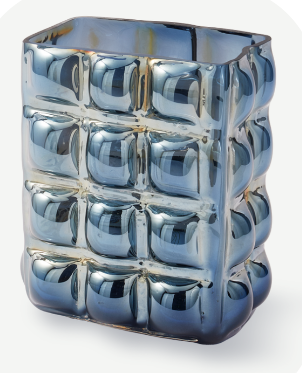 Pols Potten — Bubble vaas, donker blauw L, glas