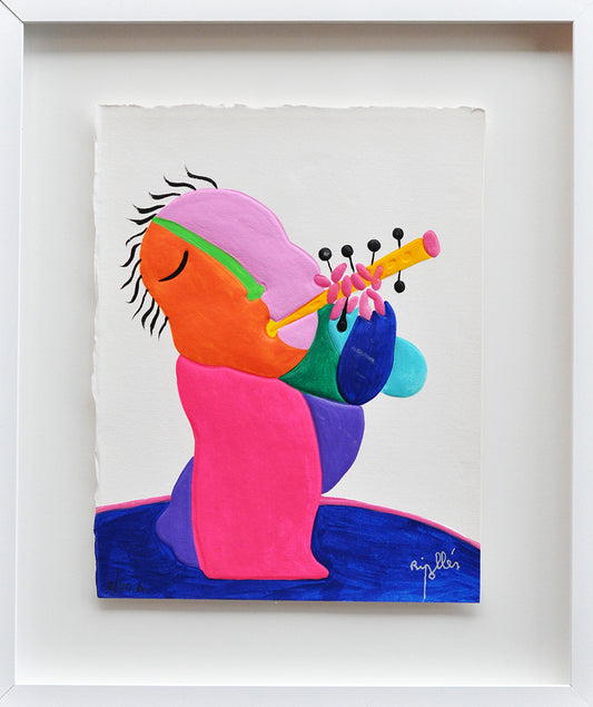 Juan Ripolles — Flautista chico, materie ets (in museumglas)