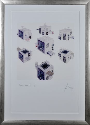 Rob Scholte — Omgekeerde wereld 1, zeefdruk op papier
