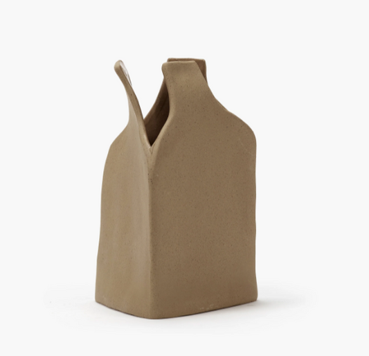 SERAX — Vaas S bruin Flower bottles, steengoed