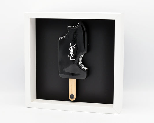 Snek — Yves Saint Laurent, black with white bite, keramiek