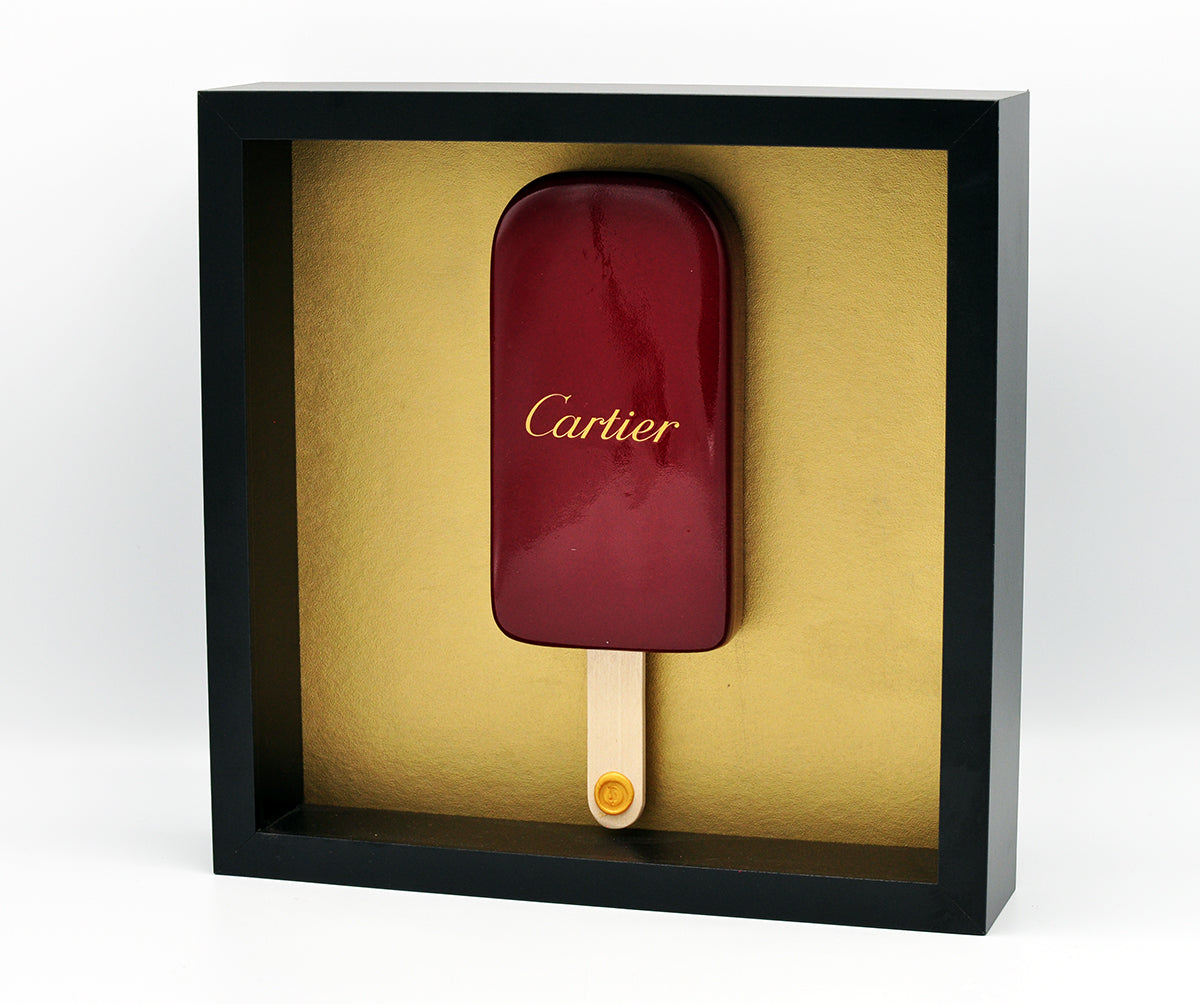 Snek — Cartier, red with golden name, keramiek
