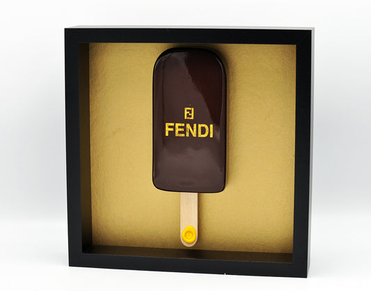Snek — Fendi, brown with golden name, keramiek