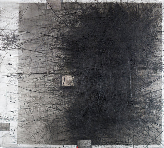 Suus Kooijman — Black scrape 2, mixed media
