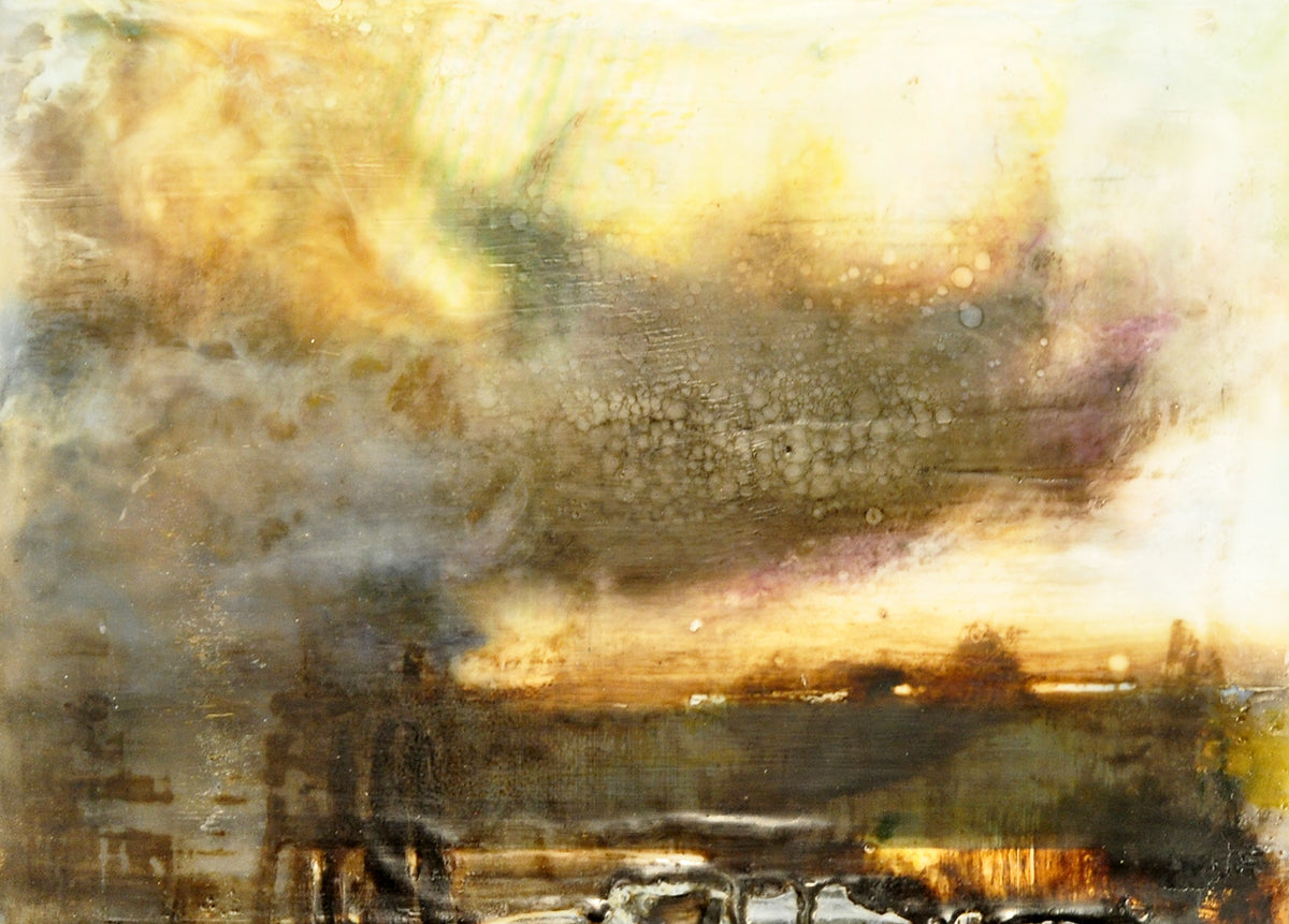 Suus Kooijman — Winterland 23, encaustic op paneel