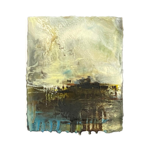 Suus Kooijman — Hinterland, encaustic op paneel