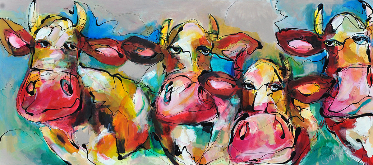 Janet Timmerije — Sweet Cows, acryl op linnen