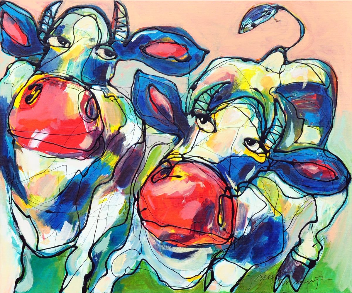 Janet Timmerije — Dutch Cows, acryl op linnen