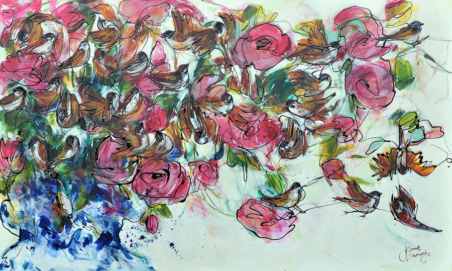 Janet Timmerije — Birds and roses