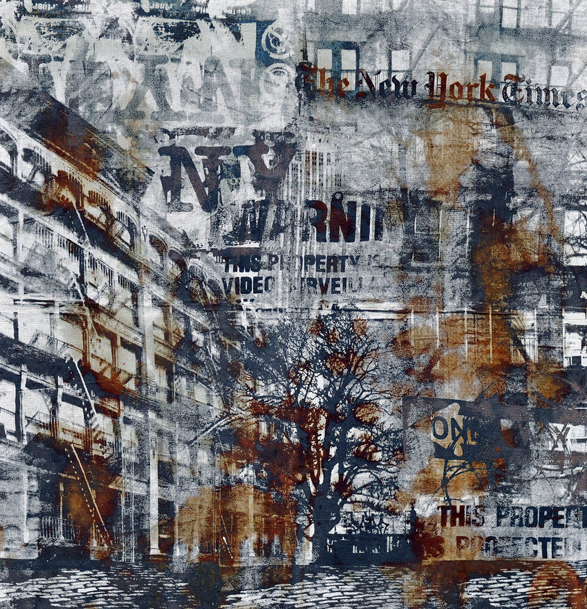 Anthony Vasquez — The New York Times, mixed media op linnen