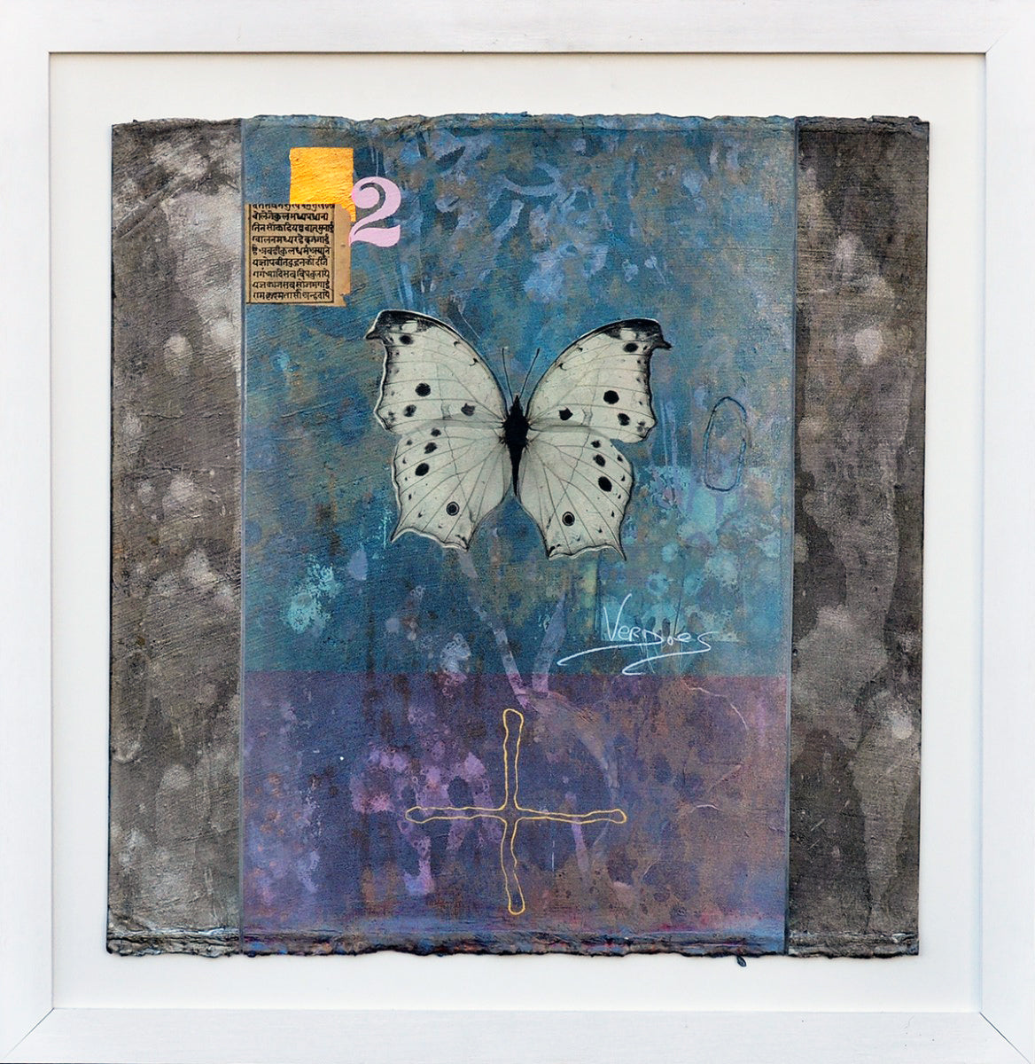 Mark Verdoes — Blue and Purple (in witte lijst), zeefdruk