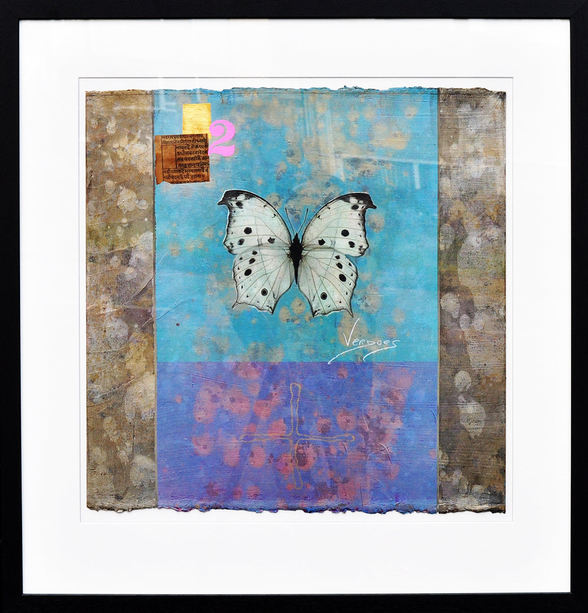 Mark Verdoes — Blue and Purple (in zwarte lijst), zeefdruk