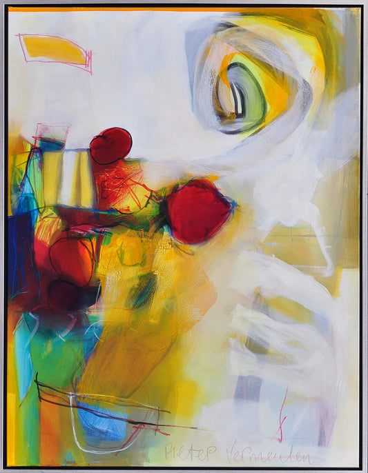 Pieter Vermeulen — Buiten eten 2, acryl op linnen