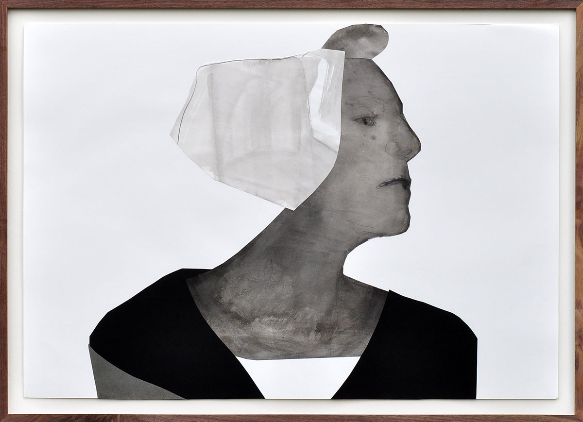 Marijke Vijfhuizen — Blik één, collage, inkt op papier