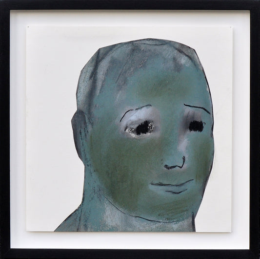 Marijke Vijfhuizen — Groen portret, pastel op papier