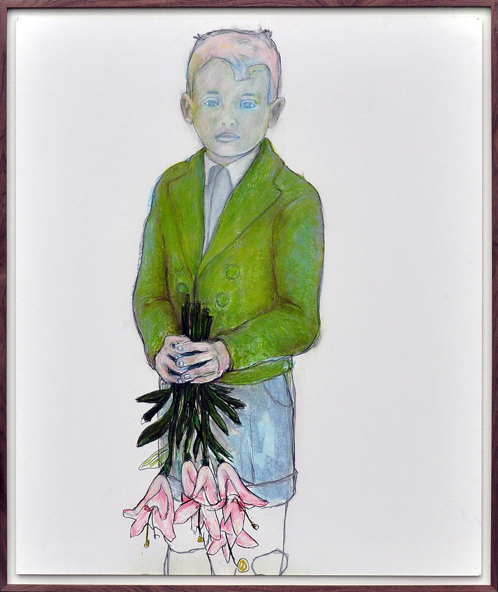 Marijke Vijfhuizen — Jongen met lelies, pastel op papier